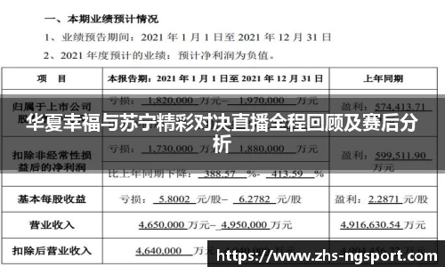 华夏幸福与苏宁精彩对决直播全程回顾及赛后分析